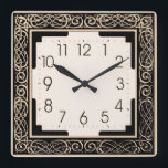 Art Deco Quadratische Wanduhr<br><div class="desc">Great Design. You will love it like others. Be free to use this design and to add your text. Follow für mich. Thank you. Have hat Tag.</div>