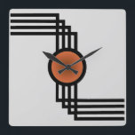 Art Deco Quadratische Wanduhr<br><div class="desc">Mit dieser Uhr kommen Sie in die Vergangenheit, mit einem Nicken in die Deko-Zeit.</div>