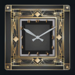 Art Deco Quadratische Wanduhr<br><div class="desc">Großartiges Uhrendesign. Du wirst es wie andere Liebe bekommen. Sie können dieses Design auch für andere Produkte verwenden, die Sie mögen, oder Ihren Text anpassen und hinzufügen. Folgen Sie mir für mehr. Vielen Dank. Ich wünsche Ihnen einen schönen Tag.</div>