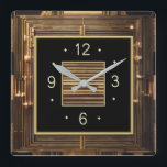 Art Deco Quadratische Wanduhr<br><div class="desc">Großartiges Uhrendesign. Du wirst es wie andere Liebe bekommen. Sie können dieses Design auch für andere Produkte verwenden,  die Sie mögen,  oder Ihren Text anpassen und hinzufügen. Folgen Sie mir für mehr. Vielen Dank. Ich wünsche Ihnen einen schönen Tag.</div>