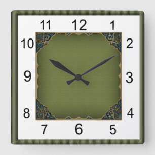Art Deco Quadratische Wanduhr