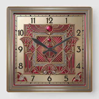 Art Deco Quadratische Wanduhr