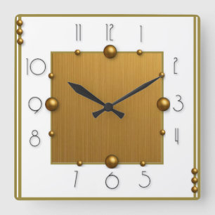 Art Deco Quadratische Wanduhr