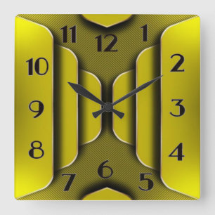Art Deco Quadratische Wanduhr