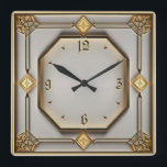 Art Deco Quadratische Wanduhr<br><div class="desc">Great clock design. You will love it like others. Be free to use this design for other product you like or to customize and add your text. Follow me for more. Thank you. Have a nice day.</div>