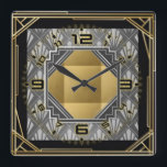 Art Deco Quadratische Wanduhr<br><div class="desc">Great and high quality design. You will love it like others. Be free to use this design for other product you like or to add your text Thank you.</div>