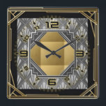 Art Deco Quadratische Wanduhr<br><div class="desc">Great and high quality design. You will love it like others. Be free to use this design for other product you like or to add your text Thank you.</div>