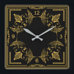 Art Deco Quadratische Wanduhr<br><div class="desc">Tolle Kunst Deko Uhr Design. Du wirst es wie andere Liebe bekommen. Sie können dieses Design auch für andere Produkte verwenden oder Ihren Text anpassen und hinzufügen. Folgen Sie mir für mehr. Vielen Dank. Ich wünsche Ihnen einen schönen Tag.</div>
