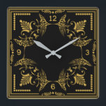 Art Deco Quadratische Wanduhr<br><div class="desc">Tolle Kunst Deko Uhr Design. Du wirst es wie andere Liebe bekommen. Sie können dieses Design auch für andere Produkte verwenden oder Ihren Text anpassen und hinzufügen. Folgen Sie mir für mehr. Vielen Dank. Ich wünsche Ihnen einen schönen Tag.</div>
