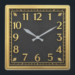 Art Deco Quadratische Wanduhr<br><div class="desc">Great clock design. You will love it like others. Be free to use this design for other product you like or to customize and add your text. Follow me for more. Thank you. Have a nice day.</div>
