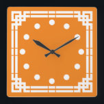 Art Deco Quadratische Wanduhr<br><div class="desc">Uhr im Art-Déco-Stil. Die Hintergrundfarbe kann geändert werden.</div>