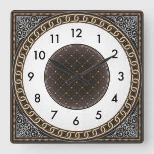 Art Deco Quadratische Wanduhr