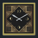Art Deco Quadratische Wanduhr<br><div class="desc">Großartiges Uhrendesign. Du wirst es wie andere Liebe bekommen. Sie können dieses Design auch für andere Produkte verwenden,  die Sie mögen,  oder Ihren Text anpassen und hinzufügen. Folgen Sie mir für mehr. Vielen Dank. Ich wünsche Ihnen einen schönen Tag.</div>