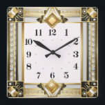 Art Deco Quadratische Wanduhr<br><div class="desc">Großartiges Uhrendesign. Du wirst es wie andere Liebe bekommen. Sie können dieses Design auch für andere Produkte verwenden,  die Sie mögen,  oder Ihren Text anpassen und hinzufügen. Folgen Sie mir für mehr. Vielen Dank. Ich wünsche Ihnen einen schönen Tag.</div>