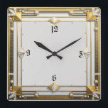 Art Deco Quadratische Wanduhr<br><div class="desc">Großartiges Uhrendesign. Du wirst es wie andere Liebe bekommen. Sie können dieses Design auch für andere Produkte verwenden,  die Sie mögen,  oder Ihren Text anpassen und hinzufügen. Folgen Sie mir für mehr. Vielen Dank. Ich wünsche Ihnen einen schönen Tag.</div>