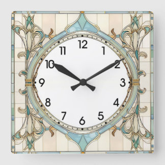 Art Deco Quadratische Wanduhr