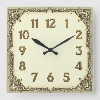 Art Déco Quadratische Wanduhr