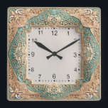 Art Deco Quadratische Wanduhr<br><div class="desc">Great clock design. You will love it like others. Be free to use this design for other product you like or to customize and add your text. Follow me for more. Thank you. Have a nice day.</div>