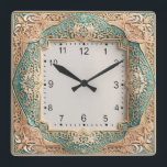 Art Deco Quadratische Wanduhr<br><div class="desc">Great clock design. You will love it like others. Be free to use this design for other product you like or to customize and add your text. Follow me for more. Thank you. Have a nice day.</div>
