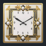 Art Deco Quadratische Wanduhr<br><div class="desc">Großartiges Uhrendesign. Du wirst es wie andere Liebe bekommen. Sie können dieses Design auch für andere Produkte verwenden,  die Sie mögen,  oder Ihren Text anpassen und hinzufügen. Folgen Sie mir für mehr. Vielen Dank. Ich wünsche Ihnen einen schönen Tag.</div>