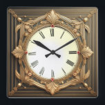 Art Deco Quadratische Wanduhr<br><div class="desc">Großartiges Uhrendesign. Du wirst es wie andere Liebe bekommen. Sie können dieses Design auch für andere Produkte verwenden,  die Sie mögen,  oder Ihren Text anpassen und hinzufügen. Folgen Sie mir für mehr. Vielen Dank. Ich wünsche Ihnen einen schönen Tag.</div>