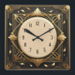 Art Deco Quadratische Wanduhr<br><div class="desc">Großartiges Uhrendesign. Du wirst es wie andere Liebe bekommen. Sie können dieses Design auch für andere Produkte verwenden,  die Sie mögen,  oder Ihren Text anpassen und hinzufügen. Folgen Sie mir für mehr. Vielen Dank. Ich wünsche Ihnen einen schönen Tag.</div>