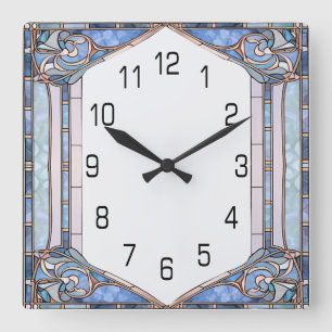 Art Deco Quadratische Wanduhr
