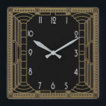 Art Deco Quadratische Wanduhr<br><div class="desc">Großartiges Uhrendesign. Du wirst es wie andere Liebe bekommen. Sie können dieses Design auch für andere Produkte verwenden,  die Sie mögen,  oder Ihren Text anpassen und hinzufügen. Folgen Sie mir für mehr. Vielen Dank. Ich wünsche Ihnen einen schönen Tag.</div>