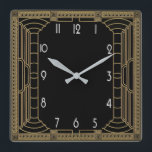 Art Deco Quadratische Wanduhr<br><div class="desc">Großartiges Uhrendesign. Du wirst es wie andere Liebe bekommen. Sie können dieses Design auch für andere Produkte verwenden,  die Sie mögen,  oder Ihren Text anpassen und hinzufügen. Folgen Sie mir für mehr. Vielen Dank. Ich wünsche Ihnen einen schönen Tag.</div>