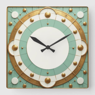 Art Deco Quadratische Wanduhr