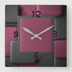 Art Deco Quadratische Wanduhr