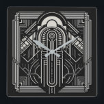 Art Deco Quadratische Wanduhr<br><div class="desc">Sehen Sie in meinem Geschäft nach,  was gemusterter ist.</div>