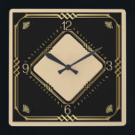 Art Deco Quadratische Wanduhr<br><div class="desc">Großartiges Uhrendesign. Du wirst es wie andere Liebe bekommen. Sie können dieses Design auch für andere Produkte verwenden,  die Sie mögen,  oder Ihren Text anpassen und hinzufügen. Folgen Sie mir für mehr. Vielen Dank. Ich wünsche Ihnen einen schönen Tag.</div>