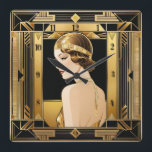 Art Deco Quadratische Wanduhr<br><div class="desc">Großartiges Uhrendesign. Du wirst es wie andere Liebe bekommen. Sie können dieses Design auch für andere Produkte verwenden,  die Sie mögen,  oder Ihren Text anpassen und hinzufügen. Folgen Sie mir für mehr. Vielen Dank. Ich wünsche Ihnen einen schönen Tag.</div>