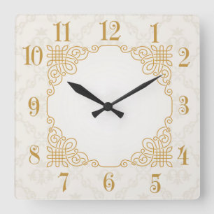 Art Deco Quadratische Wanduhr