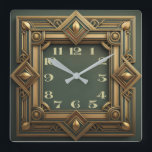 Art Deco Quadratische Wanduhr<br><div class="desc">Großartiges Uhrendesign. Du wirst es wie andere Liebe bekommen. Sie können dieses Design auch für andere Produkte verwenden,  die Sie mögen,  oder Ihren Text anpassen und hinzufügen. Folgen Sie mir für mehr. Vielen Dank. Ich wünsche Ihnen einen schönen Tag.</div>