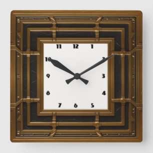 Art Deco Quadratische Wanduhr