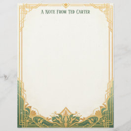 Art Deco Rahmen mit Lotus Briefpapier
