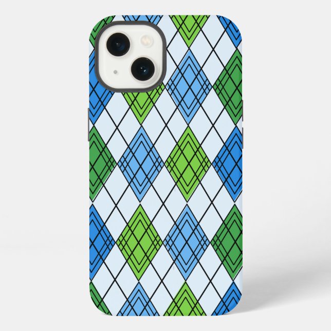 Art Deco Regen Argyle  iPhone Hülle (Rückseite)