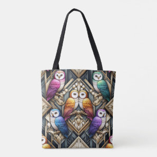 Art Deco Regenbogen-Eulen-Tasche Tasche
