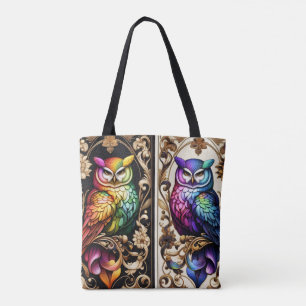 Art Deco Regenbogen-Eulen-Tasche Tasche