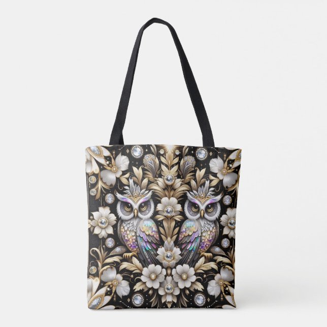 Art Deco Regenbogen-Eulen-Tasche Tasche (Rückseite)