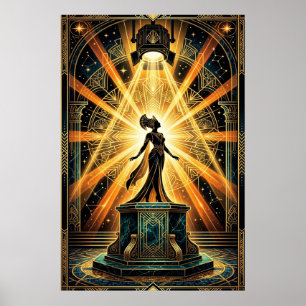 Art Deco Regisseurin Vintage Kino Kunst Poster