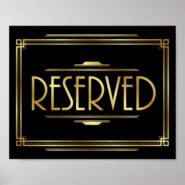 Art Deco RESERVIERTE Signatur Poster (Vorne)