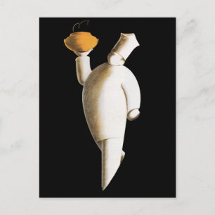 Art Deco Restaurantkoch, Vintage-Unternehmen Postkarte