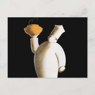 Art Deco Restaurantkoch, Vintage-Unternehmen Postkarte
