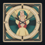 Art Deco Retro Giro Quadratische Wanduhr<br><div class="desc">Großartiges Uhrendesign. Du wirst es wie andere Liebe bekommen. Sie können dieses Design auch für andere Produkte verwenden,  die Sie mögen,  oder Ihren Text anpassen und hinzufügen. Folgen Sie mir für mehr. Vielen Dank. Ich wünsche Ihnen einen schönen Tag.</div>