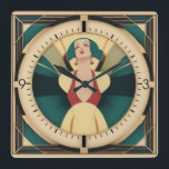 Art Deco Retro Giro Quadratische Wanduhr<br><div class="desc">Großartiges Uhrendesign. Du wirst es wie andere Liebe bekommen. Sie können dieses Design auch für andere Produkte verwenden, die Sie mögen, oder Ihren Text anpassen und hinzufügen. Folgen Sie mir für mehr. Vielen Dank. Ich wünsche Ihnen einen schönen Tag.</div>
