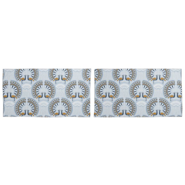 Art Deco Retro Peacock Kissenbezug (Vorderseite-Set)