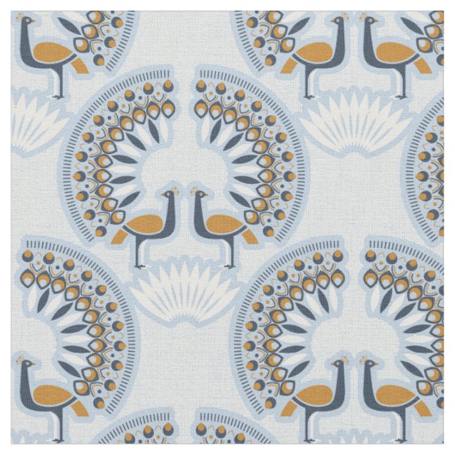 Art Deco Retro Peacock Stoff (Nahaufnahme)